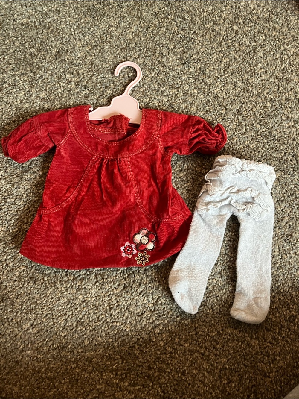 American Girl Doll Bitty Twins 2012 Retired Fall Flowers Outfit Dress & Tights